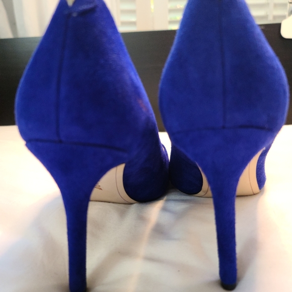 NWOT Sam Edelman Hazel Pointed Toe Pumps in gorgeous Cobalt Blue Suede - Size 10 - Picture 2 of 4